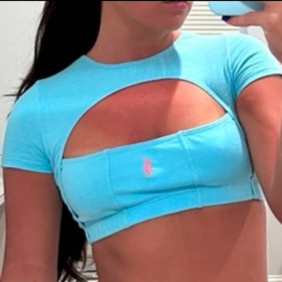 Ralph Lauren Upcycled Reworked Crop Top - Picture 1 of 5